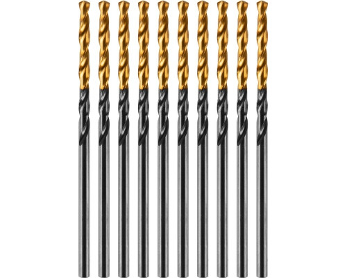 Сверло по металлу Denzel HSS-Tin, Golden Tip 2 мм, 10 шт 717203