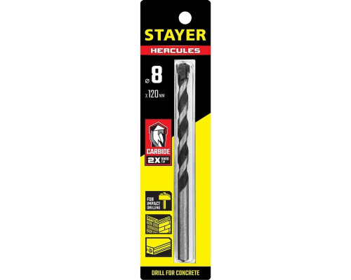 Сверло по бетону STAYER MASTER ударное, 8-120мм 29111-120-08