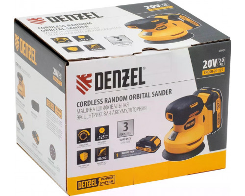 Виброшлифмашина эксцентриковая аккумуляторная Denzel CROSH-20-125 28901