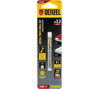 Сверло по металлу Denzel Р6М5, Golden Tip спиральное 3,2x65мм, 2шт 718226