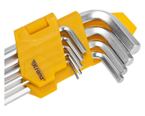 Набор ключей шестигранных Kranz KR-12-5211 HEX 1,5-10 мм, удлиненные с шаром, 9 шт., CrV