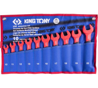 Набор рожковых диэлектрических ключей KING TONY 12FVE10MRN 10-22 мм, чехол из теторона, 10 предметов