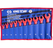 Набор рожковых диэлектрических ключей KING TONY 12FVE10MRN 10-22 мм, чехол из теторона, 10 предметов