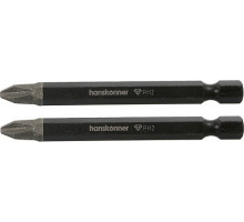 Бита для заворачивания HANSKONNER HKPH2-75-2 ph2x75мм, сталь s2, diamond powder