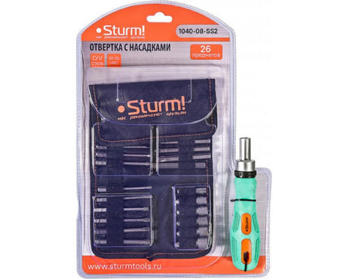 Отвертка с битами Sturm 1040-08-SS2 26 предметов
