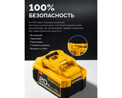 Гайковерт аккумуляторный Steher CWB-500-41 20 В, 1 АКБ, сумка