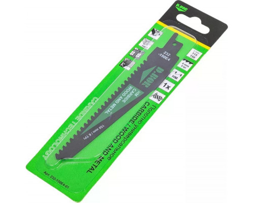 Полотна для сабельных пил D.BOR 115/150*4 мм HM / CARBIDE / WOOD AND METAL универсал.1 шт. D-232-150E4-01