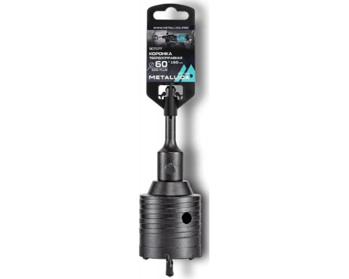 Коронка буровая SDS-plus METALLICA Optima 60x160/100 мм твердосплавная H=50мм, M22,0х2,0 мм, с адаптером 907177