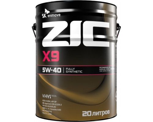 Масло моторное ZIC X9 5W40 20 л 192613