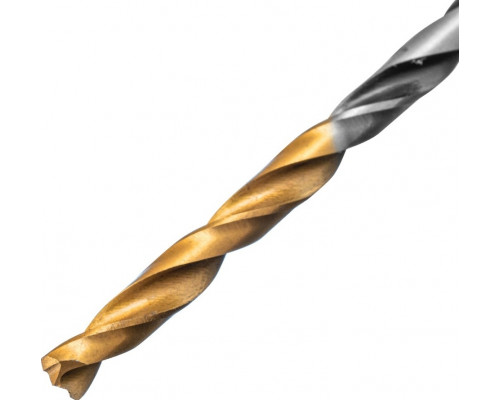 Сверло по металлу Denzel Р6М5, Golden Tip спиральное 3x61мм, многогранная заточка, 2шт 718268