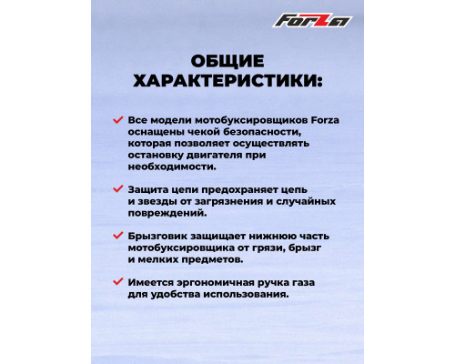Мотобуксировщик FORZA МБС 3-9ВФЭ