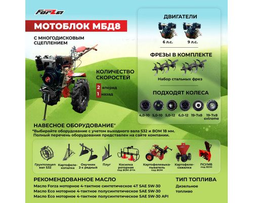 Мотоблок дизельный МБД 8-600 