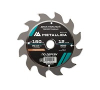 Пильный диск по дереву METALLICA Optima 160x20/16 мм 12 зубов, Т=2,4 мм продольный 902516