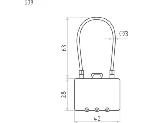 Замок навесной кодовый НОРА-М 609 для чемодана 