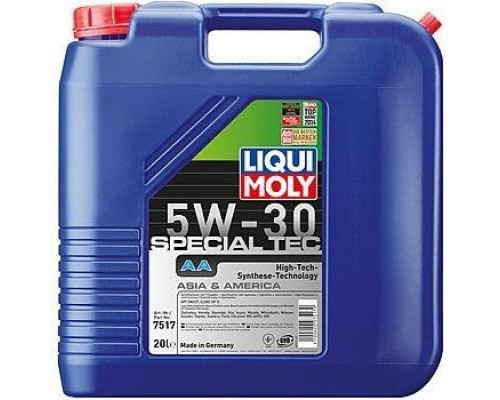 Масло моторное LIQUI-MOLY SAE 5W30 Special Tec AA 20 л 7517 синтетическое [7517]