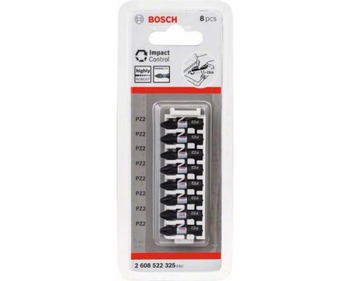 Кассета бит BOSCH Pick and Click IMPACT 25 мм 8 предметов PZ2 [2608522325]