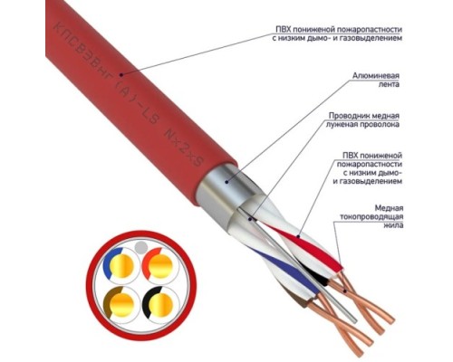 Кабель REXANT 01-4865-1 КПСВЭВнг(A)-LS 2x2x0,50мм², 200м