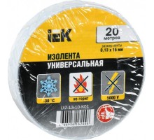 Изолента IEK ПВХ 0.13х15мм (рул. 20м) бел. [UIZ-13-10-K01]