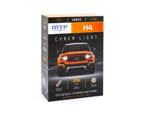 Лампа светодиодная MTF LIGHT серия CYBER LIGHT, H4, 24V, 45W, 3750lm, 6000K, кулер DP04K6-24