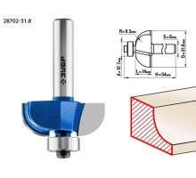 Фреза по дереву ЗУБР ПРОФЕССИОНАЛ 31,8x14мм, радиус 9.5мм, кромочная калевочная №2 28702-31.8