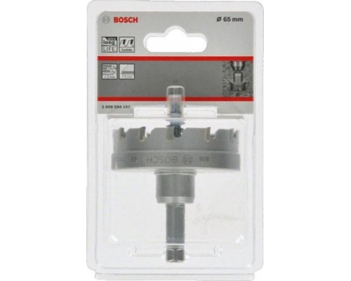 Коронка биметаллическая BOSCH Precision for Sheet Metal твердосплав 65 мм с напайками [2608594157]