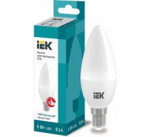 Лампа светодиодная IEK С35 5Вт 4000К Е14 Свеча LLE-C35-5-230-40-E14