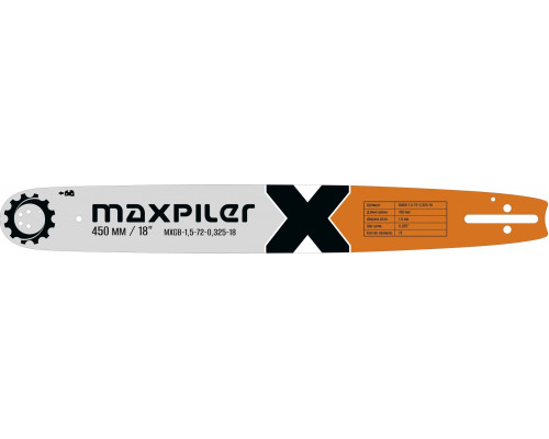 Шина для цепной пилы MAXPILER MXGB-1,5-72-0,325-18 (PIT GCS52-D1.52-C2, Парма 2М, Carver 45-18)