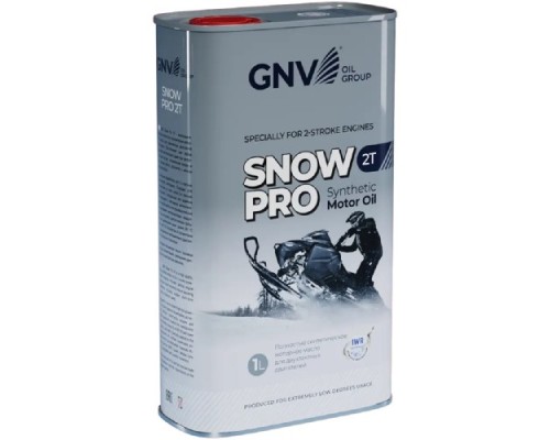 Масло для 2-тактных снегоходов GNV SNOW PRO 2T 1 л, синтетическое (металл. канистра) GSP2T013114101654200001