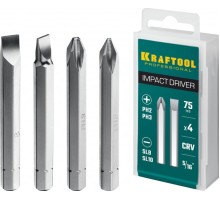 Набор бит KRAFTOOL для ударной отвертки 75 мм 4 шт. 25552