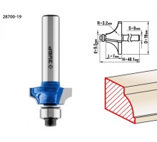 Фреза по дереву ЗУБР ПРОФЕССИОНАЛ 19x7мм, радиус 3,2мм, кромочная калевочная №1 [28700-19]