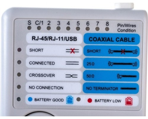 Тестер кабельный REXANT R-3468 универсальный 5 в 1 [12-1003]