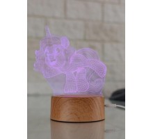 Светильник—ночник настольный GLANZEN RPD-3D-RGB-PONY светодиодный