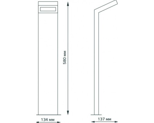 Светильник садово-парковый GAUSS Electra led столб, 10w, 600lm, 4000k, 134x137x580mm [GD110]