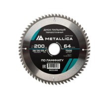 Пильный диск по ламинату METALLICA Optima 200x32/30/25,4 мм 64 зуба, Т=2,4 мм  [903186]