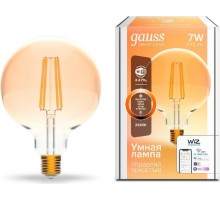 Лампа светодиодная GAUSS Smart home filament g95 7w 740lm 2500к e27 диммируемая led [1320112]