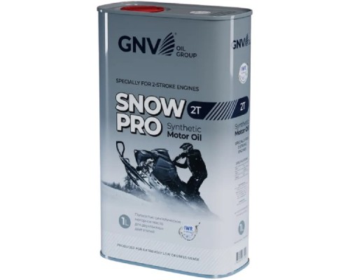 Масло для 2-тактных снегоходов GNV SNOW PRO 2T 1 л, синтетическое (металл. канистра) GSP2T013114101654200001