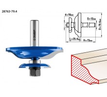 Фреза по дереву ЗУБР ПРОФЕССИОНАЛ 79,4x25.4мм, хвостовик 12мм, фигирейная двухсторонняя 28763-79.4
