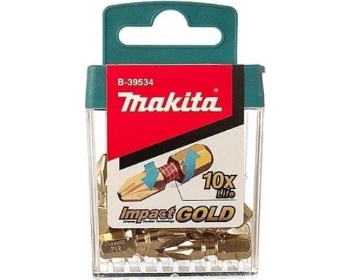 Набор насадок MAKITA B-39534-10 impact gold pz2, 25 мм, c-form  (уп.10шт. в упаковке 10 наборов) [B-39534-10]