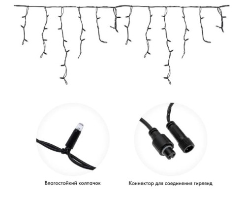 Гирлянда Neon-Night 255-326 БАХРОМА (Айсикл) 3,2х0,6м, 88 LED ТЕПЛЫЙ БЕЛЫЙ