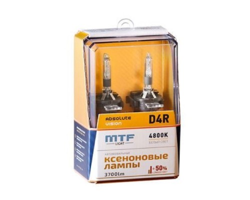 Лампа ксеноновая MTF LIGHT D4R, ABSOLUTE VISION +50%, 3800lm, 4800K, 35W, 42V AVBD4R