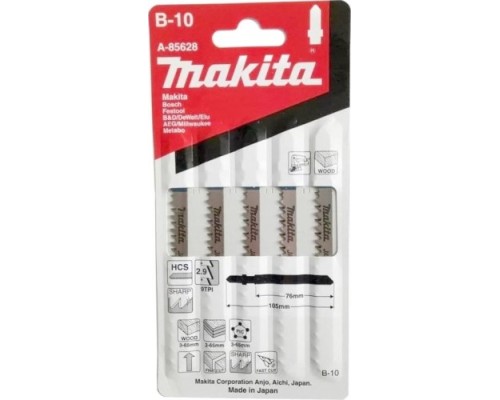 Пилки по дереву MAKITA A-85628 в-10, 5 шт.