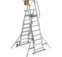 Лестница с платформой Sarayli 2x6 двухсторонняя, складная, на колесах 8105-C