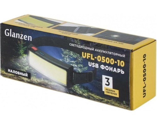 Фонарь светодиодный GLANZEN UFL-0500-10 налобный, аккумуляторный, usb Фонарь светодиодный GLANZEN UFL-0500-10 налобный, аккумуляторный, usb