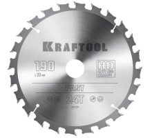 Пильный диск по дереву KRAFTOOL Fast 190х20мм 24T [36950-190-20]