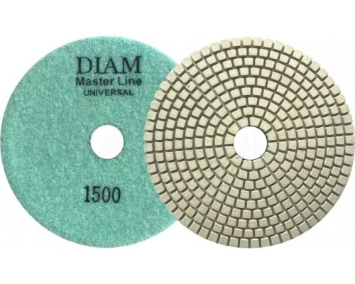 Алмазная тарелка на липучке DIAM АГШК 100*2,5 №1500 Master Line Universal (сухая/мокрая) [000628]