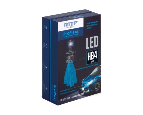 Лампа светодиодная MTF LIGHT ProFLEX HB4(9006) 6000k, 4500lm, 12-24v, 45w, NO FAN, 2шт. PXB4K5