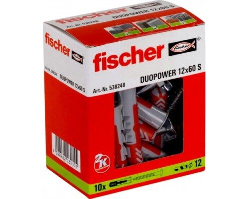 Дюбель FISCHER DUOPOWER 12 х 60 с саморезом 538248 [538248]