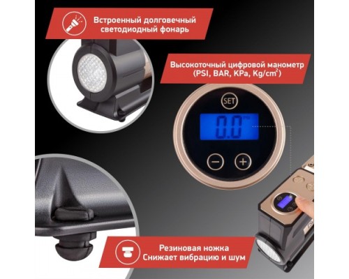 Компрессор автомобильный DSV 224 000 smart, с led фонарем [224000]