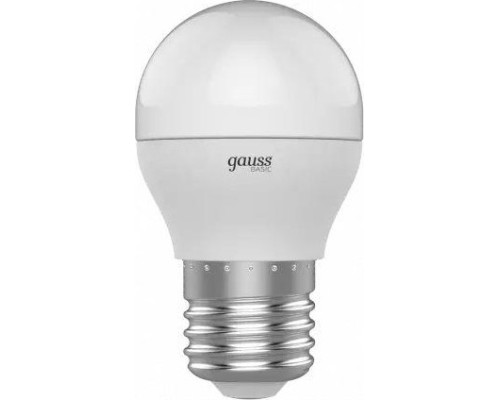 Лампа светодиодная GAUSS Шар basic 7,5w 670lm 3000k e27 led [1053218]