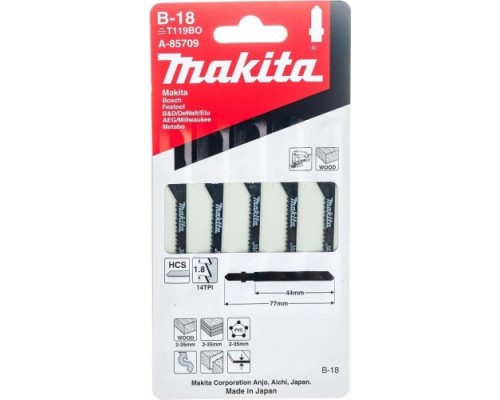 Пилки по дереву MAKITA A-85709 в-18, 5 шт.